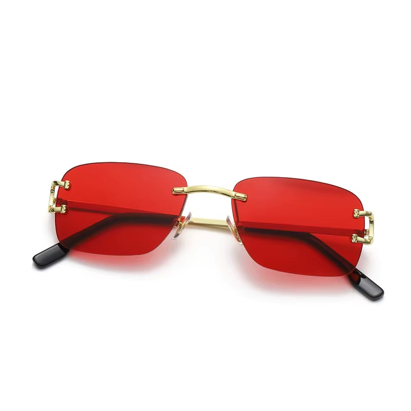 Red Lenses Fashion Sunglasses Metal Frame Cross Border Street Shooting Sunglasses for Men and Women
