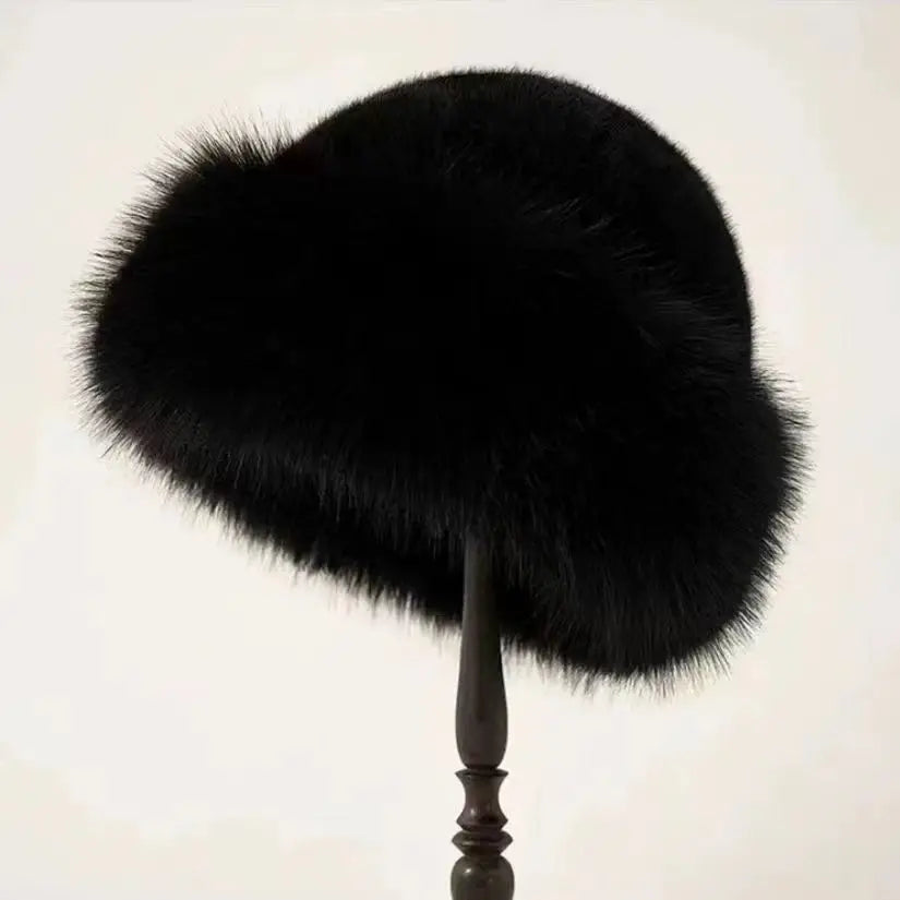 Wholesale in Stock Long Plush Thermal Warm Thick Multiple Color Breathable Soft Cozy Stretchy Winter Bucket Fur Hats for Women