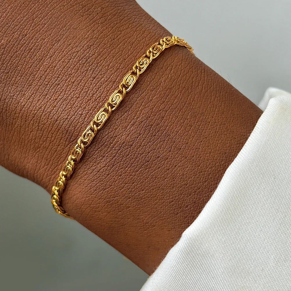 Stainless Steel Chain Bracelet for Women Gold Color Lightweight Luxury Women'S Bracelet Foot Ankle Jewelry Accessories