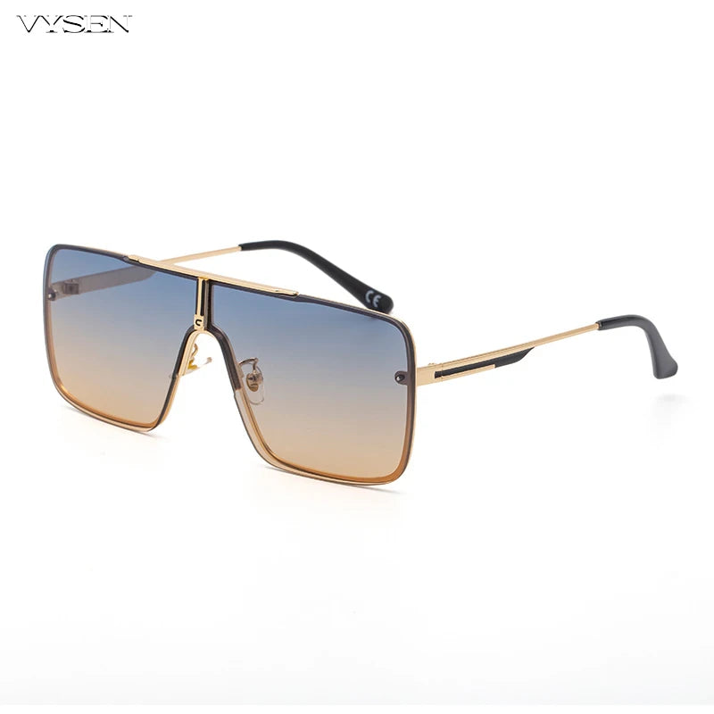 Fashion Oversized Square Sunglasses for Men Big Frame 2025 Luxury Brand Design Metal Frame Sun Glasses Man Retro Shades Eyewear