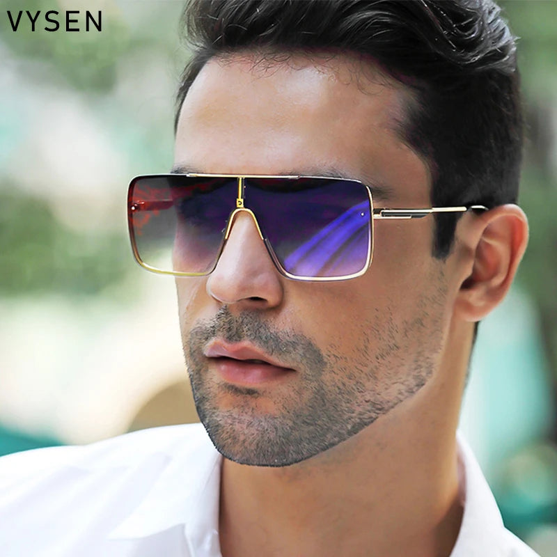 Fashion Oversized Square Sunglasses for Men Big Frame 2025 Luxury Brand Design Metal Frame Sun Glasses Man Retro Shades Eyewear