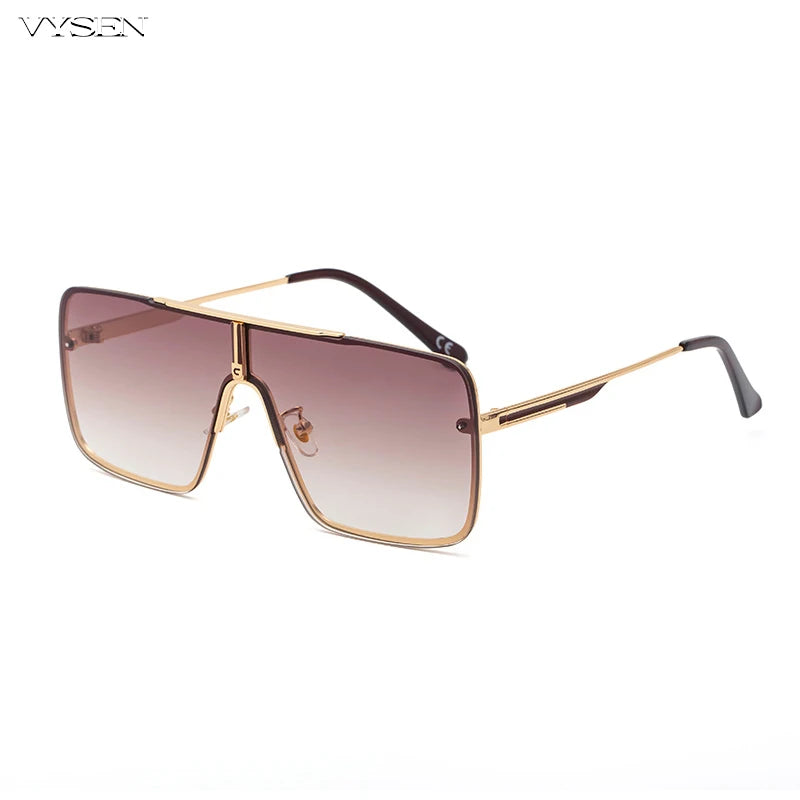 Fashion Oversized Square Sunglasses for Men Big Frame 2025 Luxury Brand Design Metal Frame Sun Glasses Man Retro Shades Eyewear