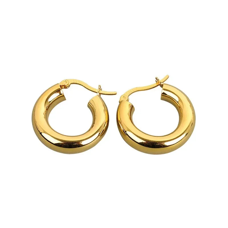 925 Sterling Silver Plated Gold Earrings 20Mm Earrings Retro Hoop Earrings for Women French Fashion Earrings for Women Gifts
