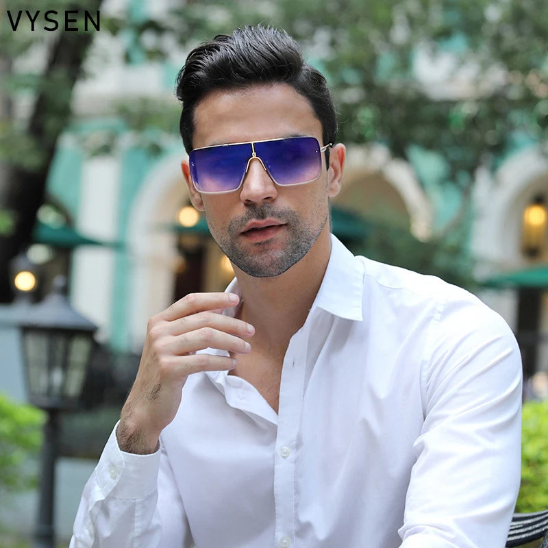 Fashion Oversized Square Sunglasses for Men Big Frame 2025 Luxury Brand Design Metal Frame Sun Glasses Man Retro Shades Eyewear