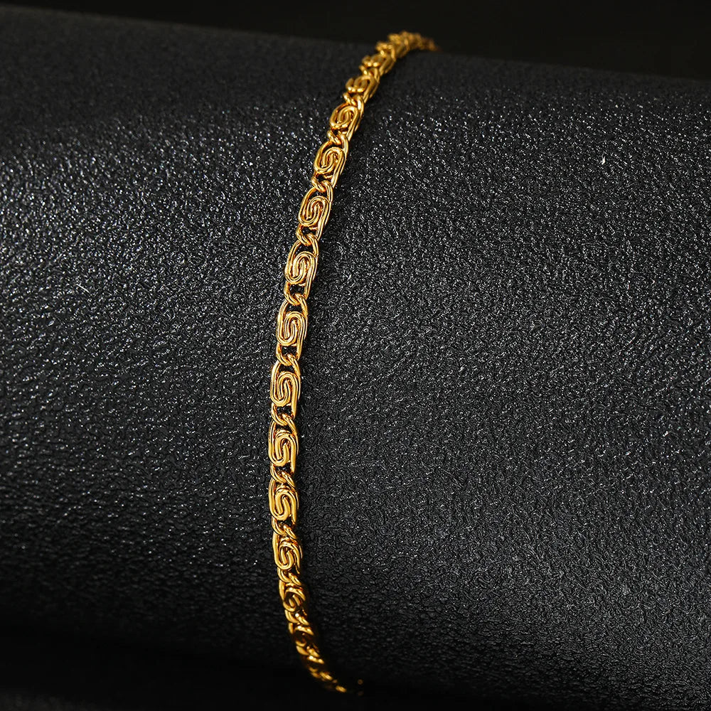 Stainless Steel Chain Bracelet for Women Gold Color Lightweight Luxury Women'S Bracelet Foot Ankle Jewelry Accessories