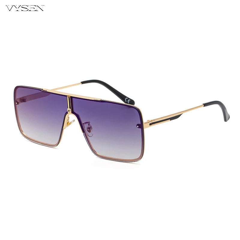 Fashion Oversized Square Sunglasses for Men Big Frame 2025 Luxury Brand Design Metal Frame Sun Glasses Man Retro Shades Eyewear
