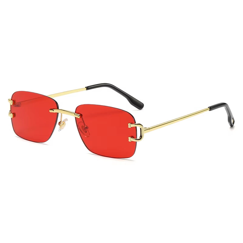 Red Lenses Fashion Sunglasses Metal Frame Cross Border Street Shooting Sunglasses for Men and Women