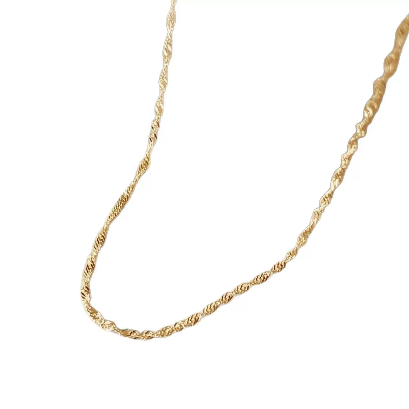 Exquisite Gold Plated Stainless Steel Thin Chain Necklace for Women Simple Style Clavicle Chain Female Jewelry