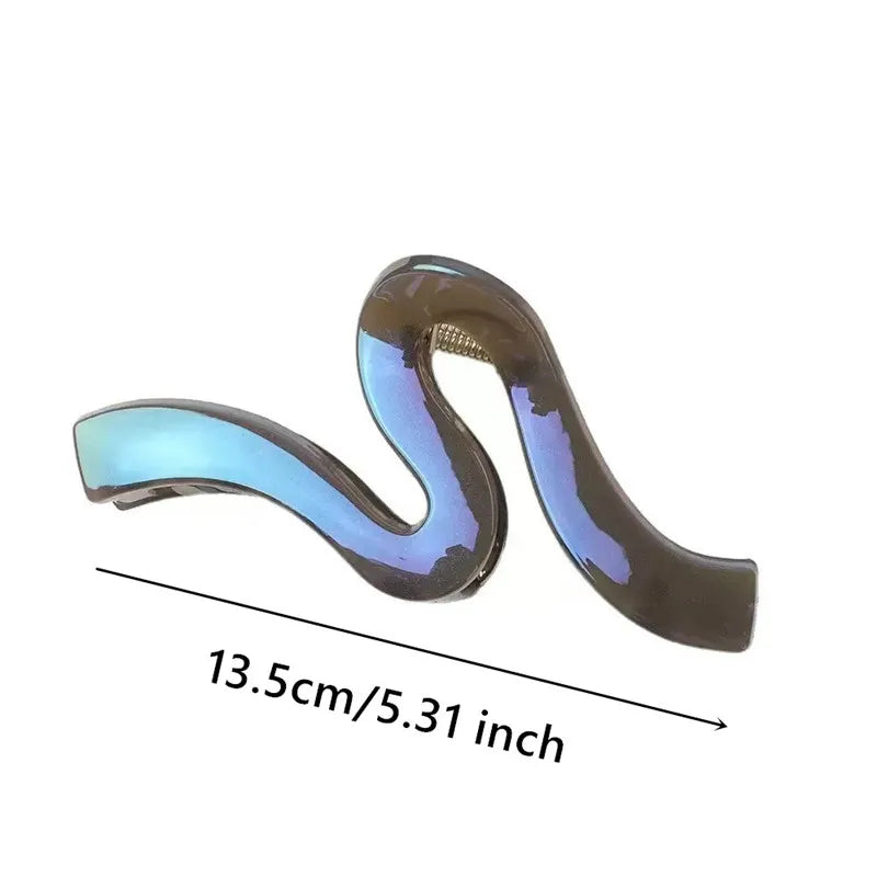 1Pc New High-End Pearl Wave Clip, Shark Clip, Large Hair Clip, Back of Head Hair Clip, Hair Accessory