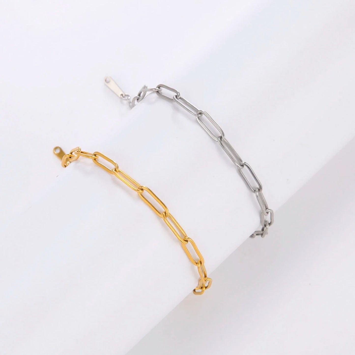 Stainless Steel Bracelet for Women Paperclip Chain Minimalist Jewelry Gift for Friend Fashion Simple Accessories