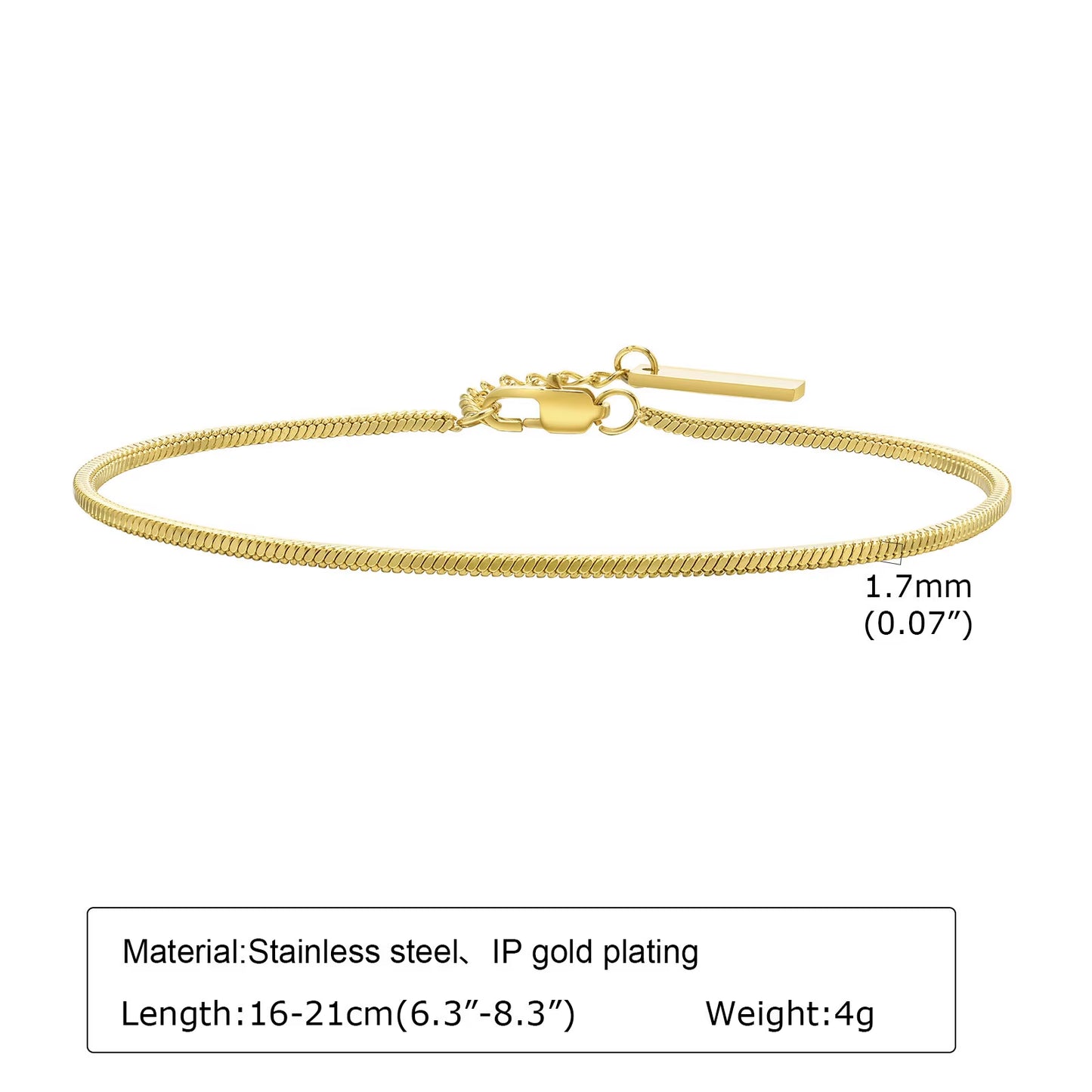 Women Stainless Steel Chain Bracelet,18K Gold Plated Twist Paperclip Adjustable Link Bracelet,Chunky Stackable Layered Jewelry