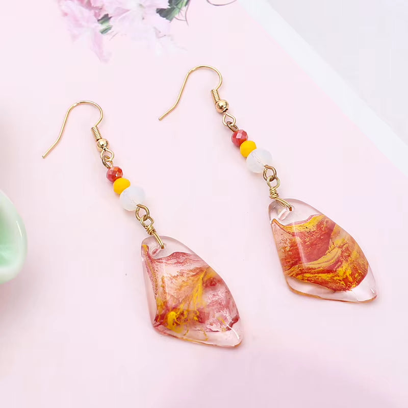 Transparent Drop Earrings for Women Luxury Crystal Hand Entwine Design Retro Style Geometric Irregular Shape Daily Wear Jewelry