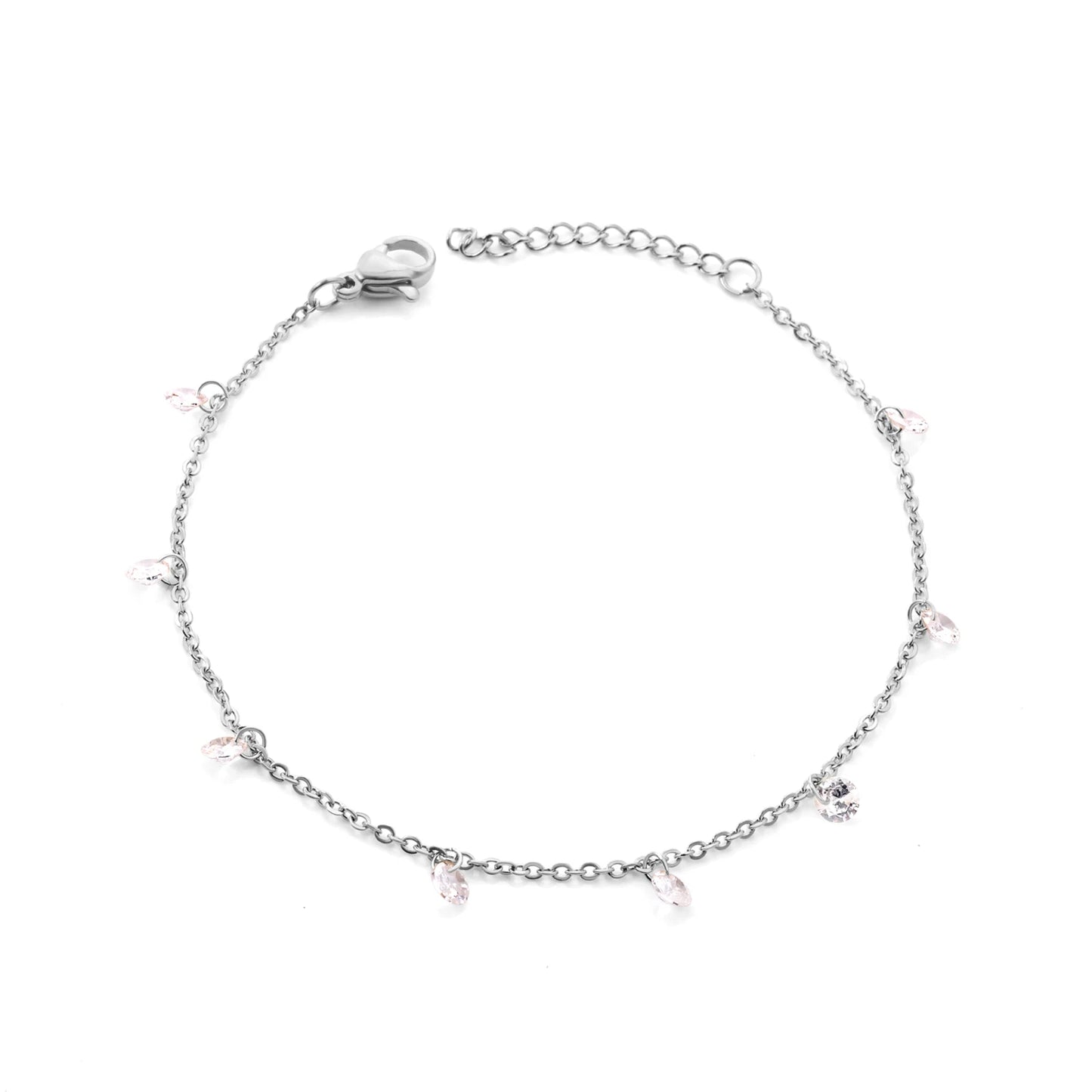 Stainless Steel Bracelets for Women Gold Plated Silver Color Charm Cubic Zirconia Link Chain Bracelets Pulsera Collier