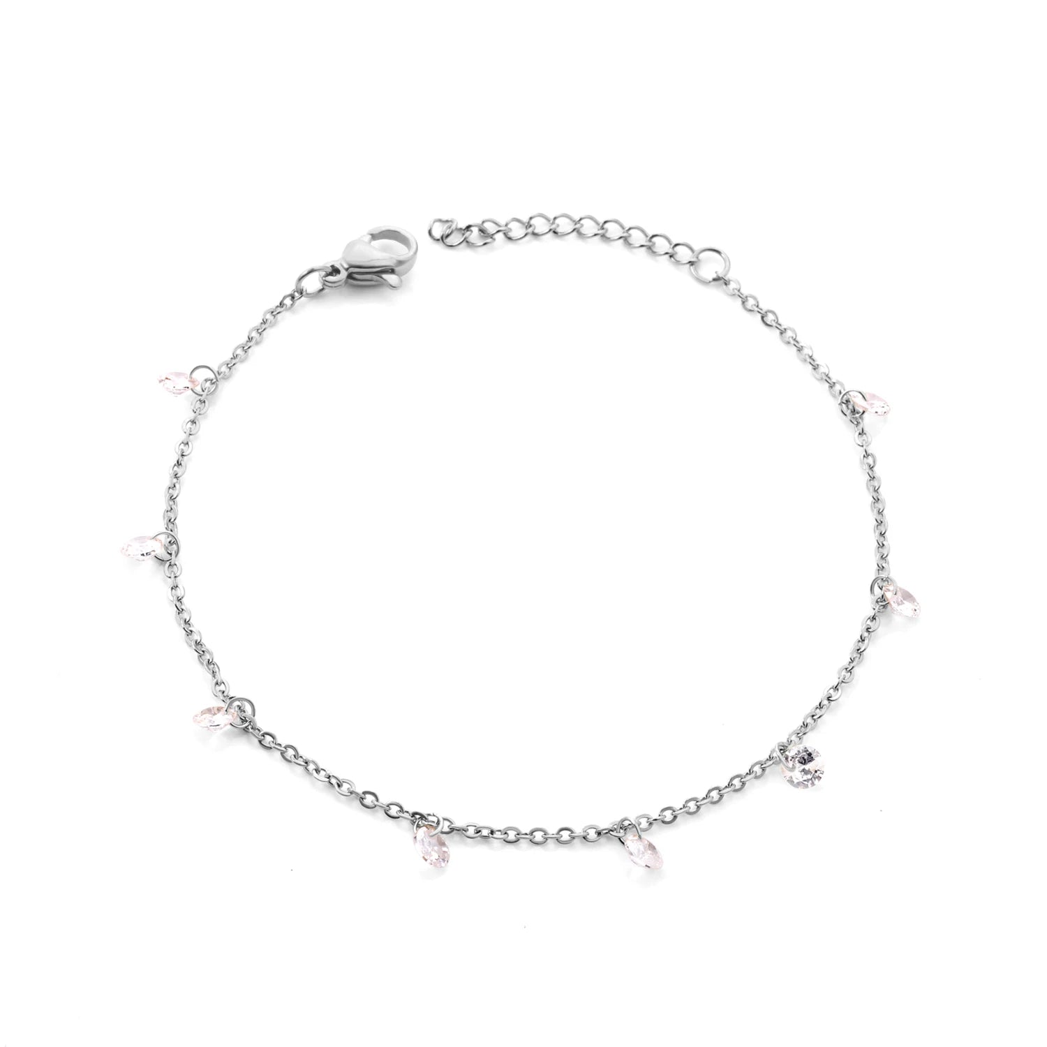 Stainless Steel Bracelets for Women Gold Plated Silver Color Charm Cubic Zirconia Link Chain Bracelets Pulsera Collier