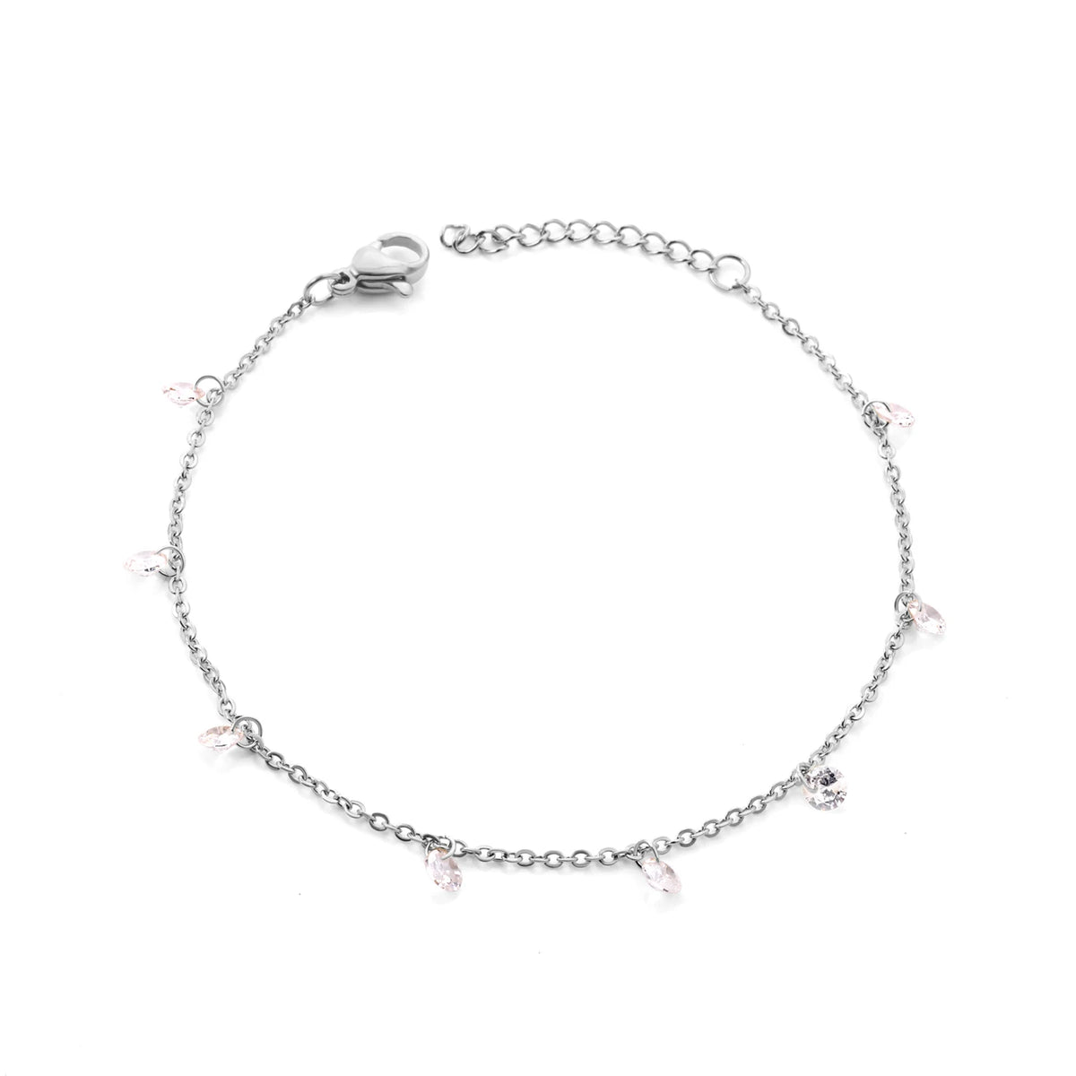 Stainless Steel Bracelets for Women Gold Plated Silver Color Charm Cubic Zirconia Link Chain Bracelets Pulsera Collier