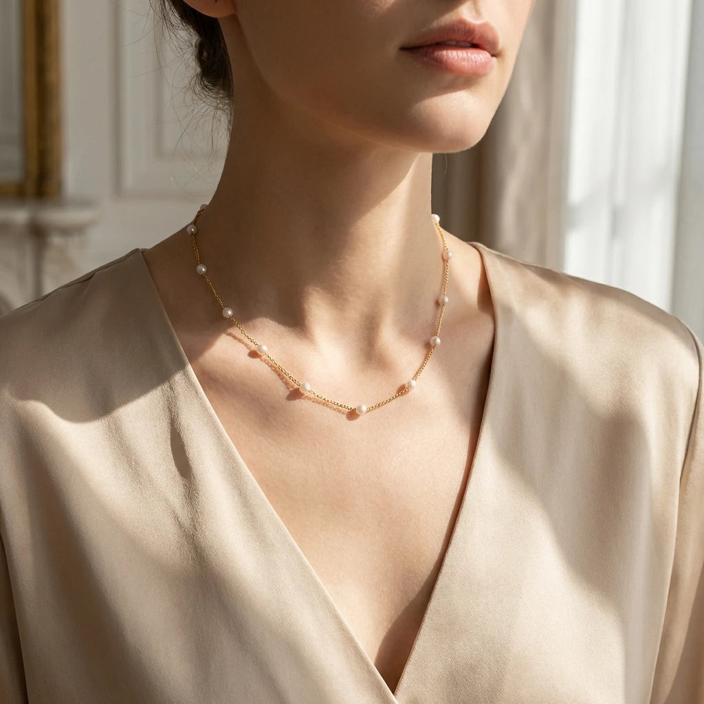 Imitation Pearl Chain Necklace