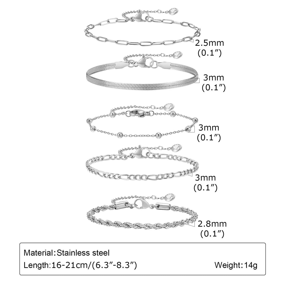 6Pcs/3Pcs Women Chain Bracelets Set, Rope Chain Cuban Chain Snake Links Bracelets, New Gold Plated Minimalist Jewelry Set