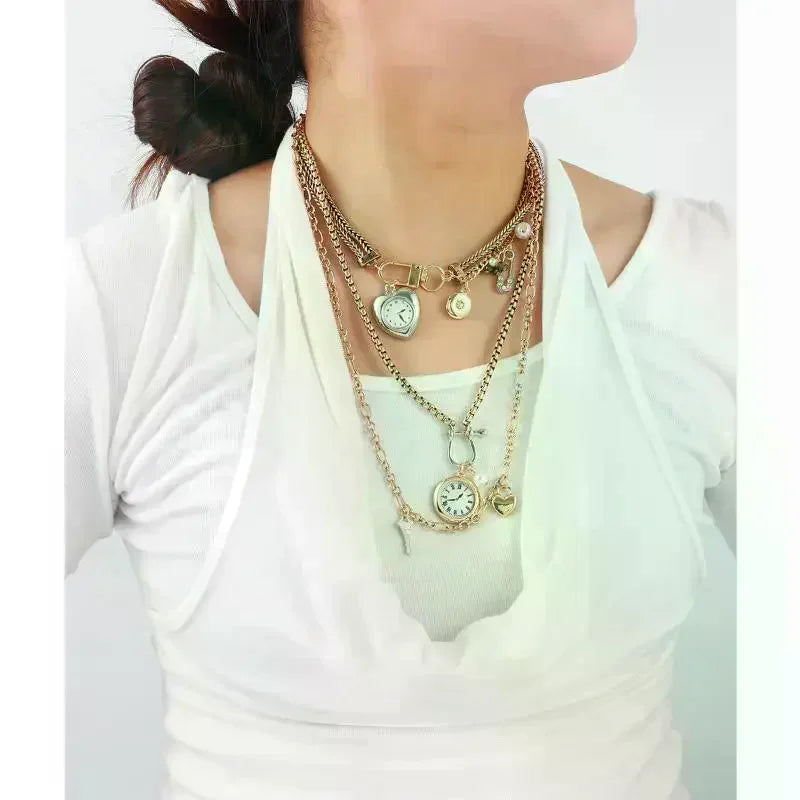 Multi-Strand Modern Art Pendant Necklace