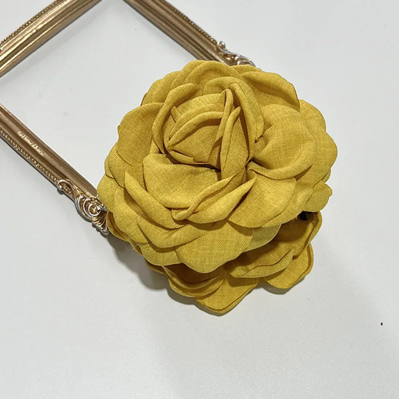 French Fabric Rose Flower Hair Claw Clips for Women Girls Hair Clip Barrette Hairpins Hair Clamps Headwear Hair Accessories Gift