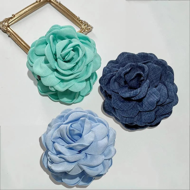 French Fabric Rose Flower Hair Claw Clips for Women Girls Hair Clip Barrette Hairpins Hair Clamps Headwear Hair Accessories Gift