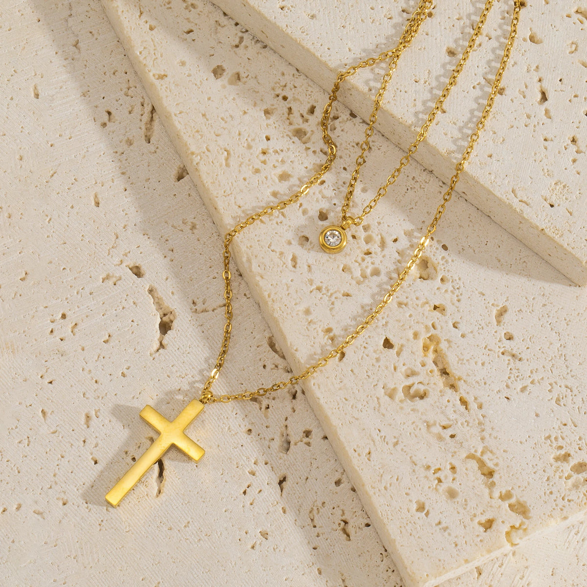 Layered Cross Pendant Necklace