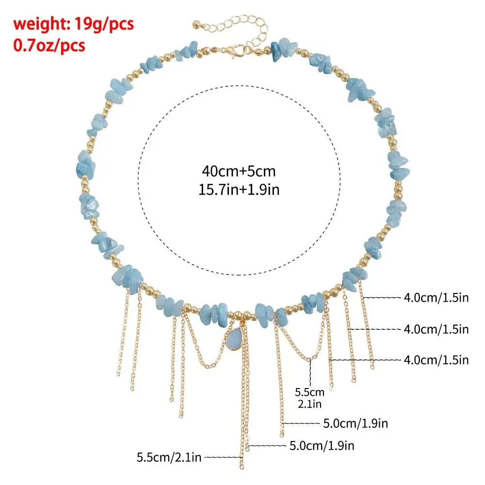 Water Droplet Tassel Necklace
