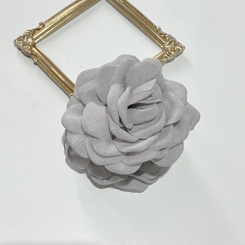 French Fabric Rose Flower Hair Claw Clips for Women Girls Hair Clip Barrette Hairpins Hair Clamps Headwear Hair Accessories Gift