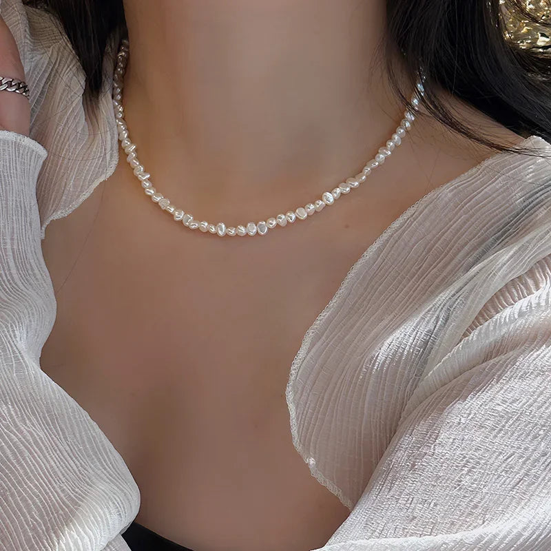 4-5Mm Baroque Freshwater Pearl Necklaces 38Cm 45Cm 50Cm 925Sterling Silver Necklaces Jewelry Gift 2026 New Arrivals