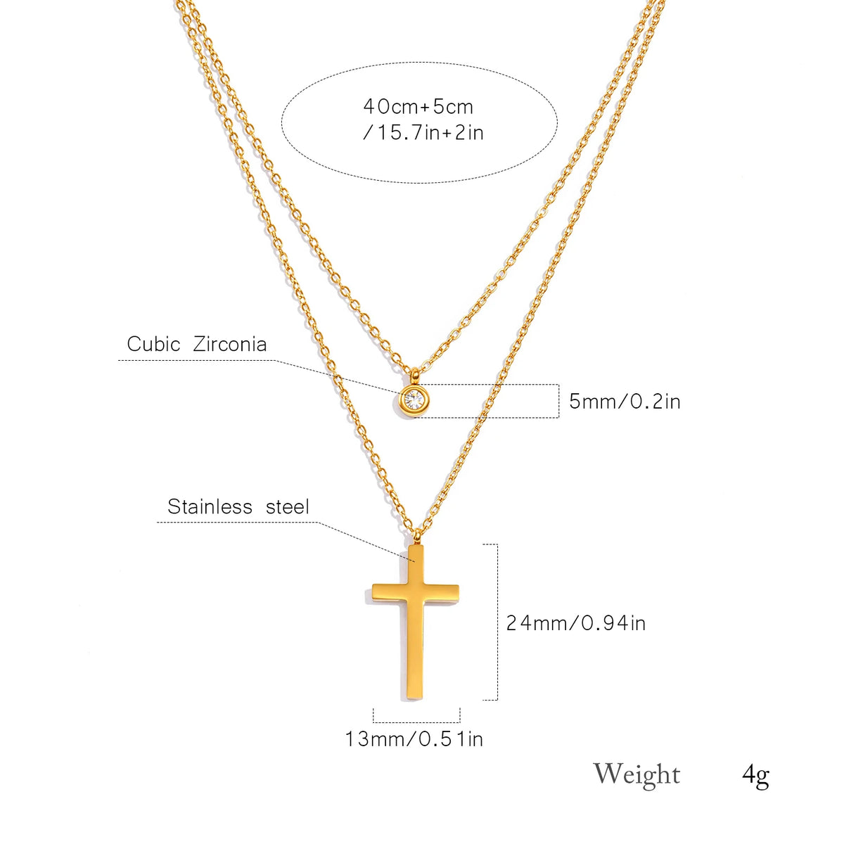 Layered Cross Pendant Necklace