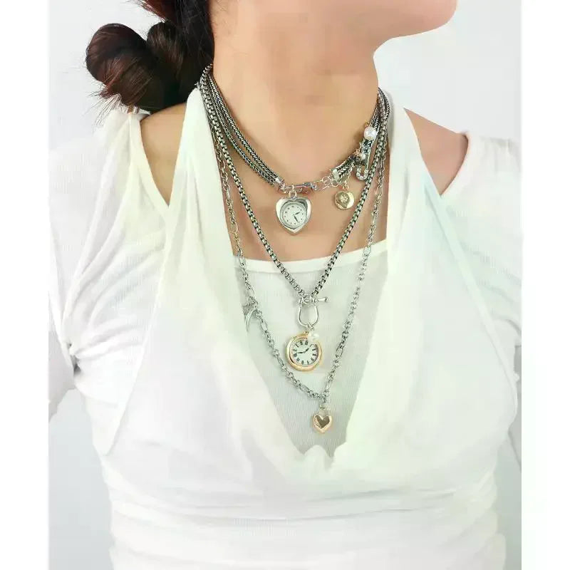 Multi-Strand Modern Art Pendant Necklace