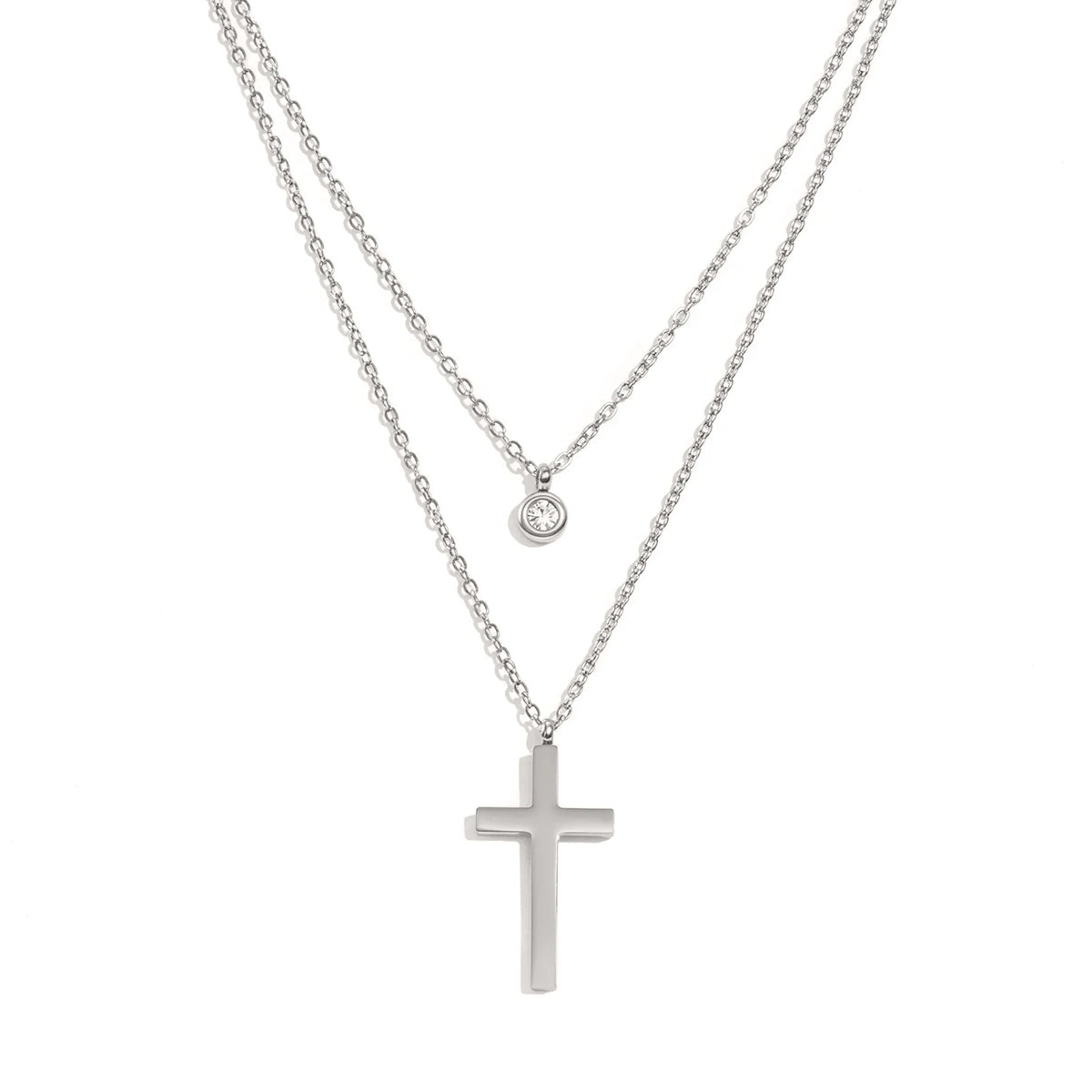 Layered Cross Pendant Necklace