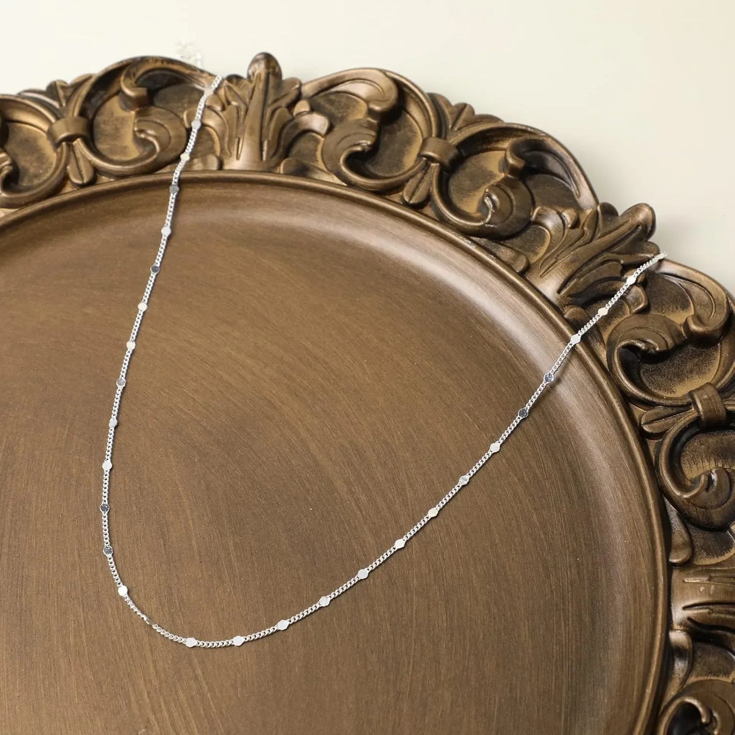 K Gold/Silver Plated Satellite Choker Shining Dots Station Chain Sparkle Chain Necklace Link Chain Exquisite Jewelry for Women