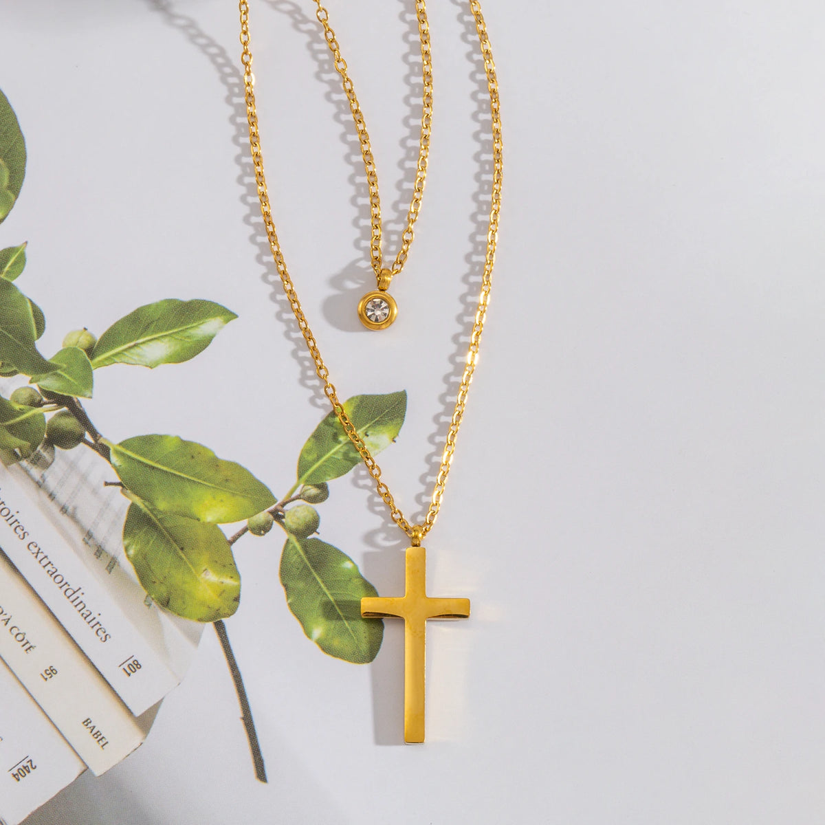 Layered Cross Pendant Necklace
