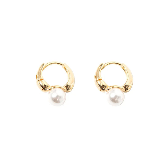 Imitation Pearl Hoop Earrings for Women round Wedding Party Ear Jewelry Wholesale