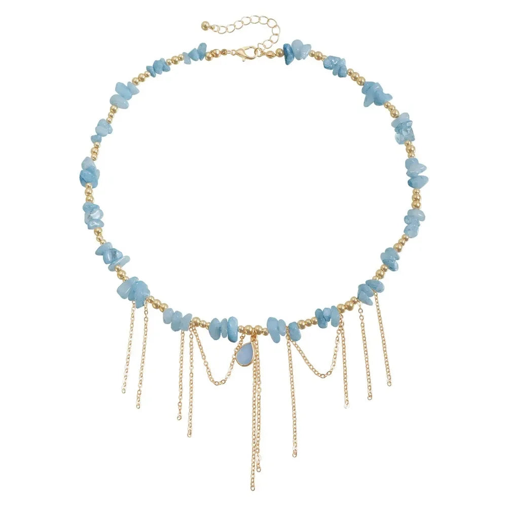 Water Droplet Tassel Necklace
