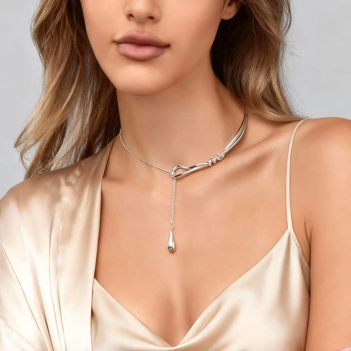 Teardrop Lariat Necklace