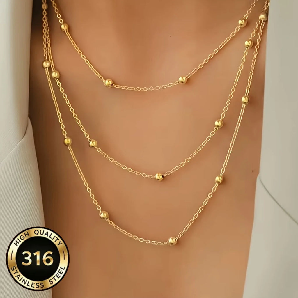 Three-Layer Beaded Necklace