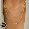 Three-Layer Beaded Necklace