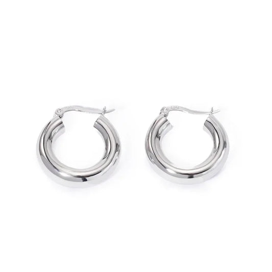 925 Sterling Silver Plated Gold Earrings 20Mm Earrings Retro Hoop Earrings for Women French Fashion Earrings for Women Gifts