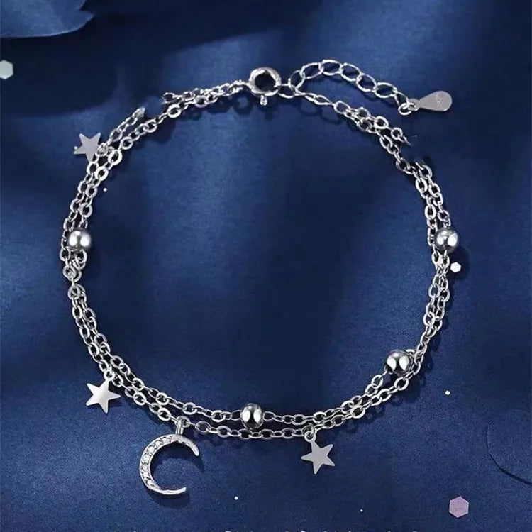 925 Sterling Silver Shiny Zircon Flower Bracelets for Women Charm Temperament Chain Bracelet Party Wedding Jewelry Holiday Gifts