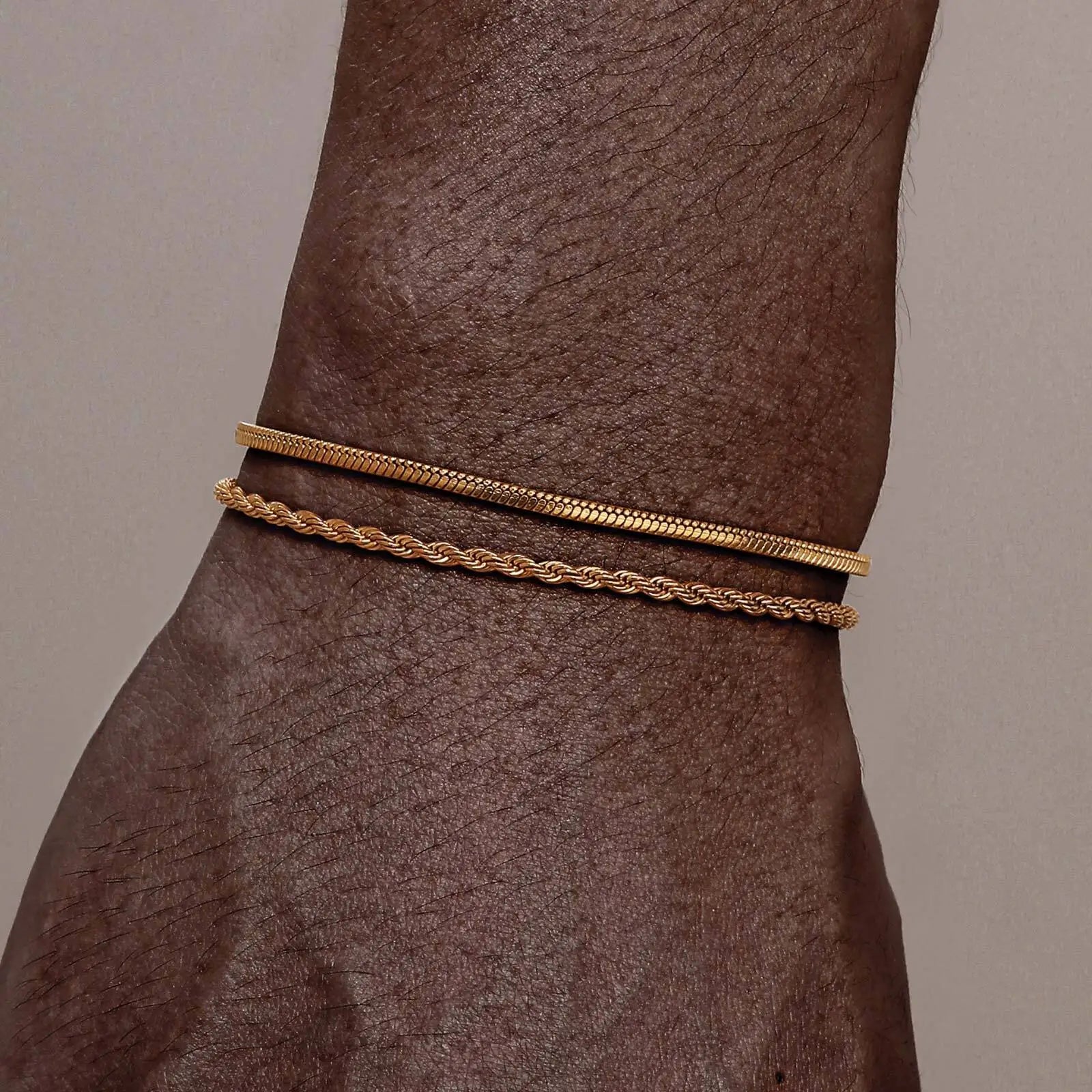 2Pcs/Set Thin Chain Bracelet for Men Boys,Stainless Steel Twisted Rope Chain Wristband,Adjustable Link Chains