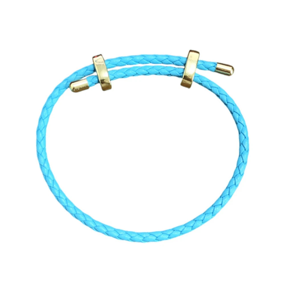 1Pcs Adjustable Braided Eight-Character Buckle Leather Bracelet for Couple Men Women Bangle Jewelry Making Accessories Wholesale