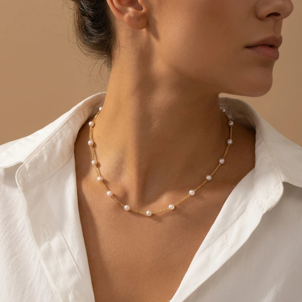 Imitation Pearl Chain Necklace