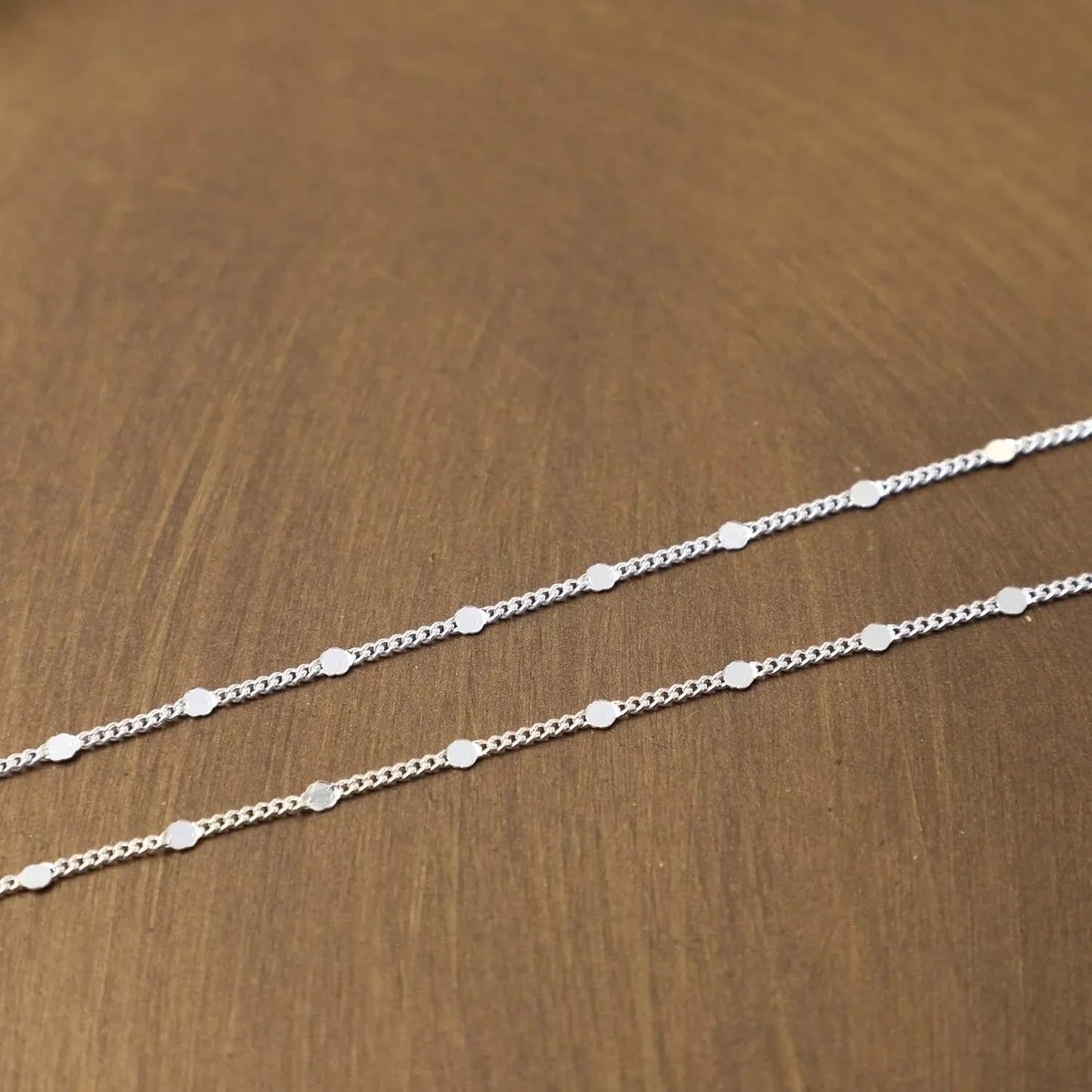 K Gold/Silver Plated Satellite Choker Shining Dots Station Chain Sparkle Chain Necklace Link Chain Exquisite Jewelry for Women