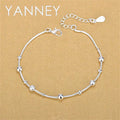 925 Sterling Silver 8 Inches Exquisite Shiny Beads Bracelet Charm Women Fashion Gift Jewelry Wedding Party Christmas Accessories