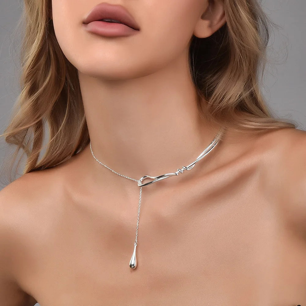 Teardrop Lariat Necklace