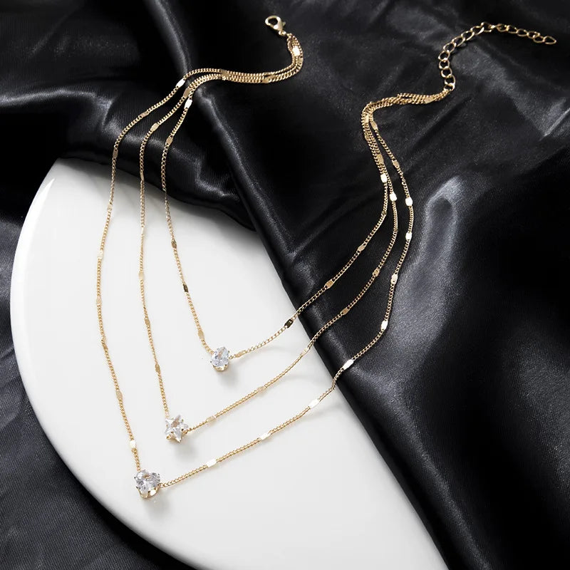 Layered Heart Pendant Necklace
