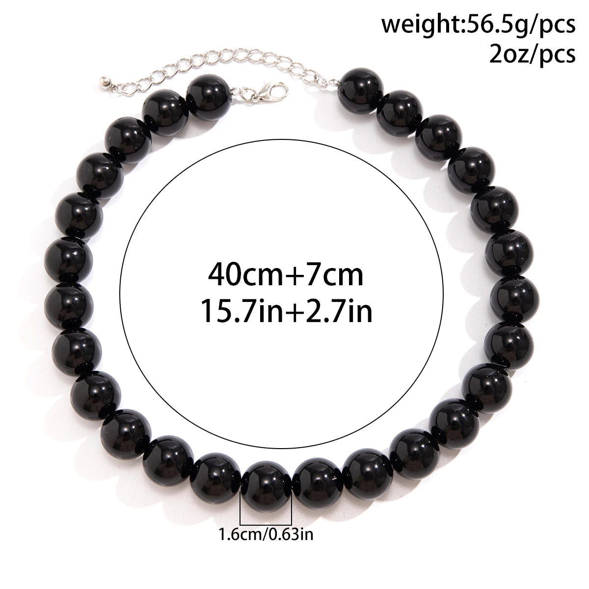 Gothic Simple Acrylic Red\Black Big Ball Bead Chain Necklace Women'S Y2K Korean Clavicle Necklace Trendy Party Jewelry