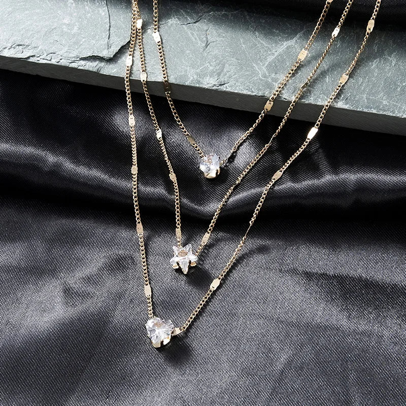 Layered Heart Pendant Necklace