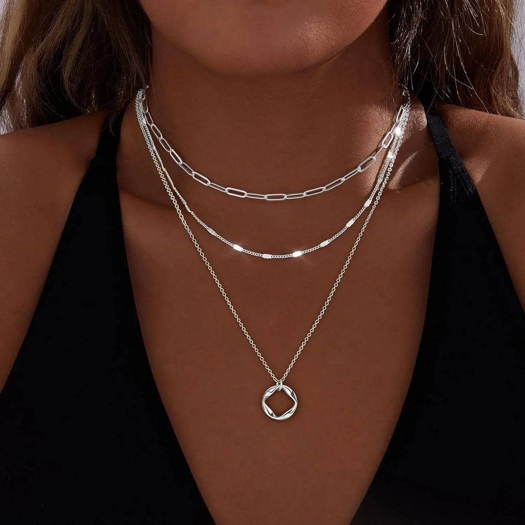 Three-Piece Layered Necklace Set